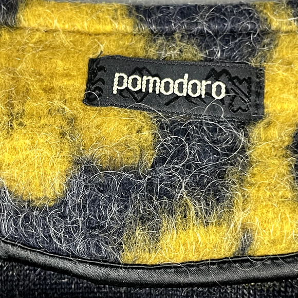 Pomodoro Mohair Blend Jacket Coat Women 8 Floral Pocket Collarless Made in Italy - Picture 6 of 16